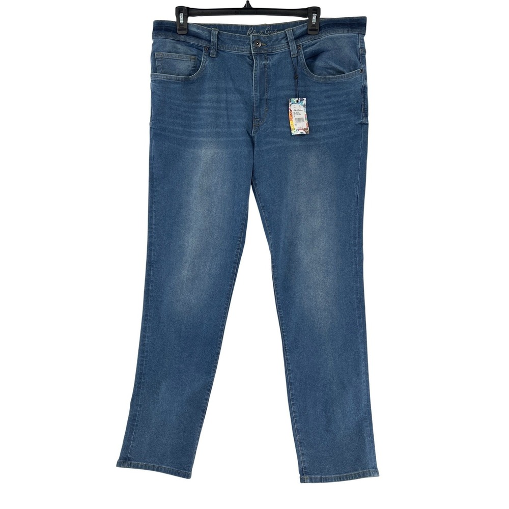 Robert Graham Men’s Straight Jeans in Medium Blue Wash